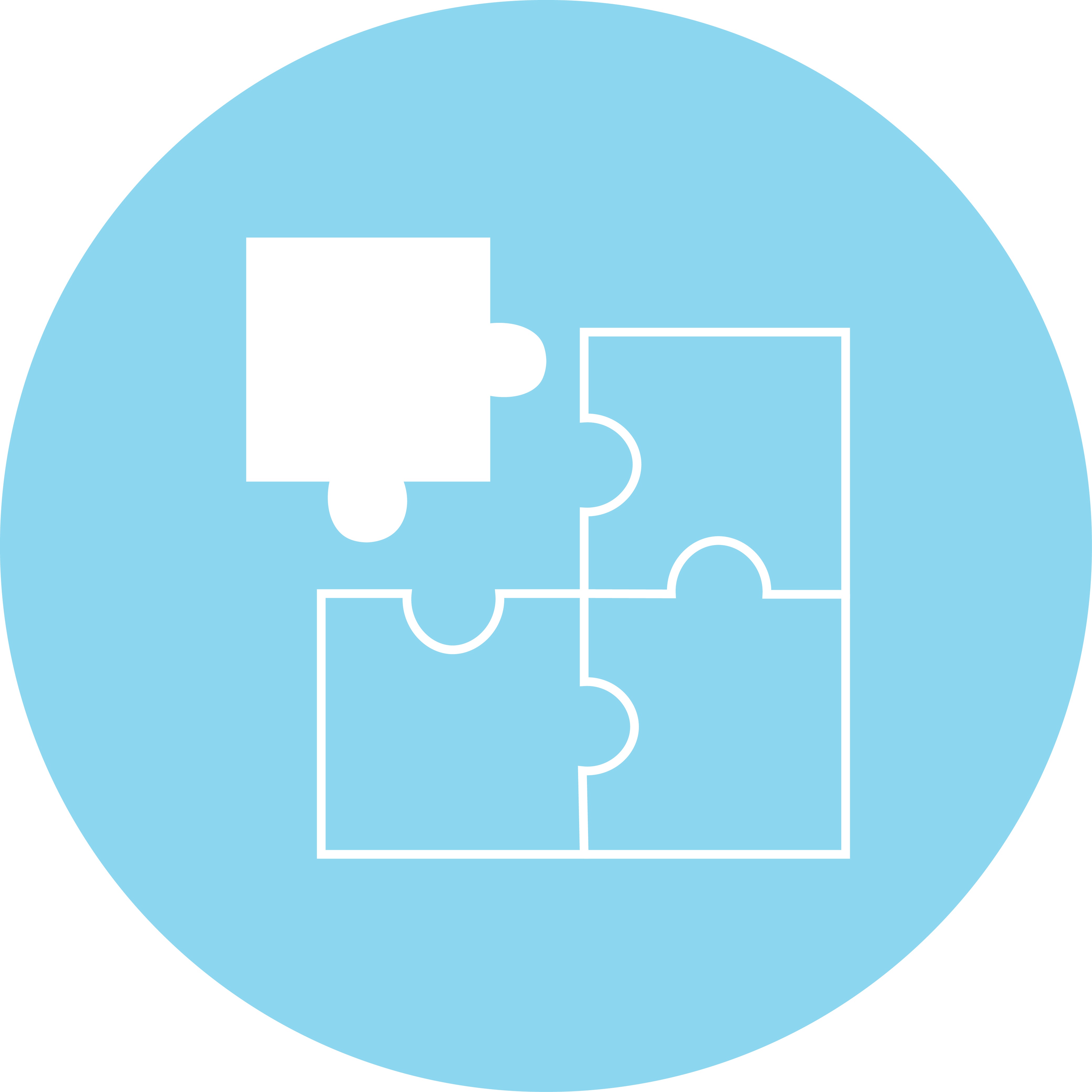 Image symbolique pour perfectionnement: quatre pièces de puzzlent:
